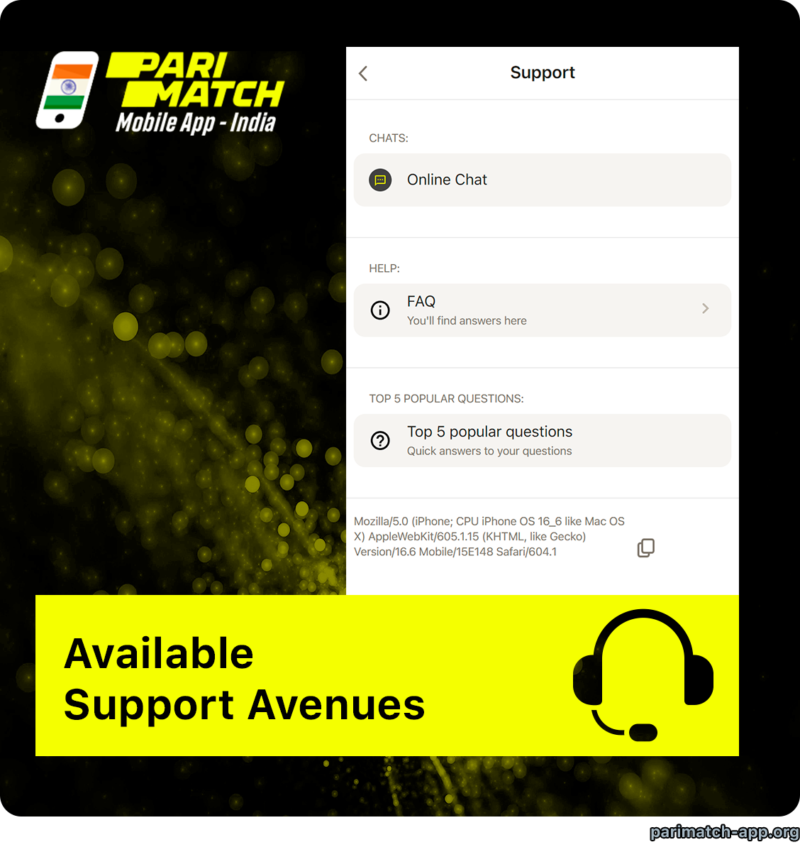 Available Ways to Contact Customer Support at Parimatch App India