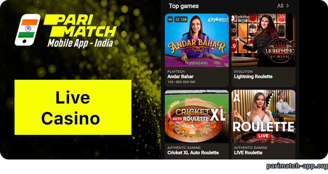 Parimatch App Live Casino Section - Play Your Favorite Casino Games with real dealers