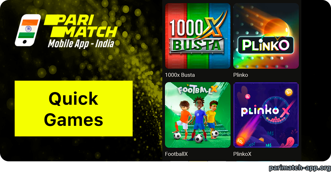 Quick Games Category - Parimatch App India