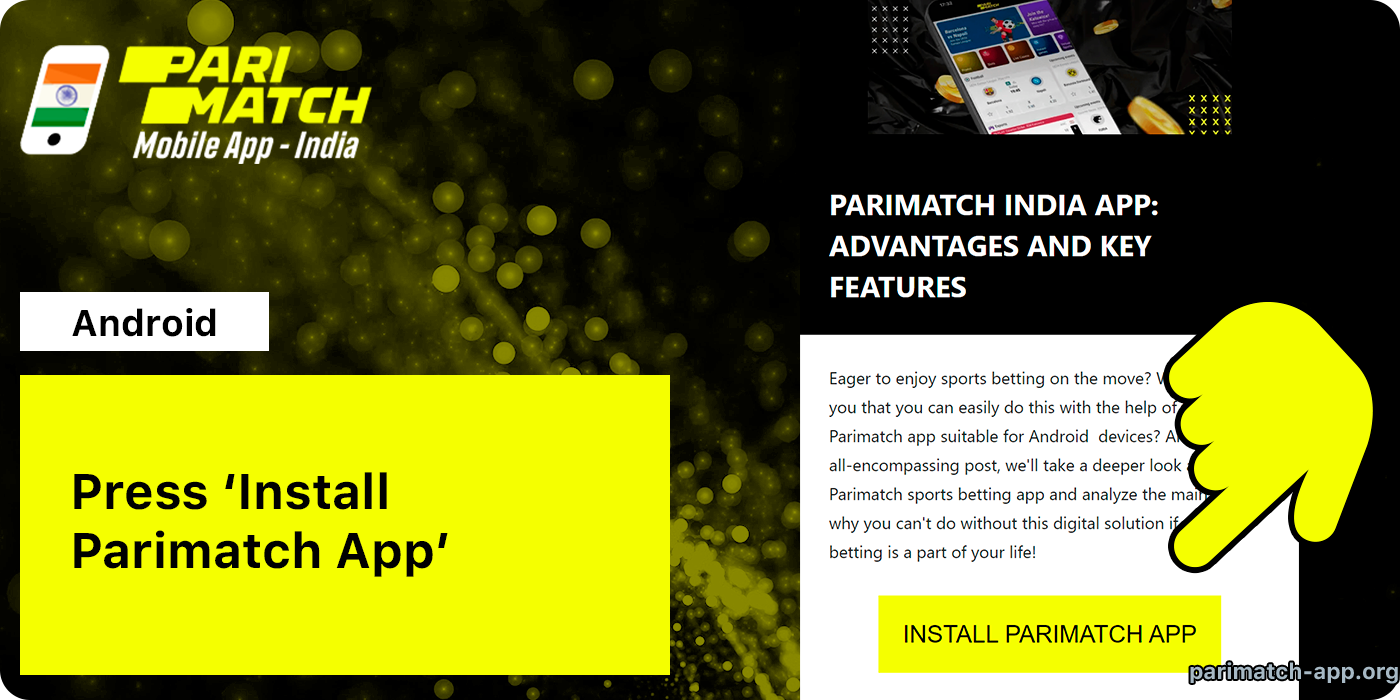 Click 'Install Parimatch' Button to Install Parimatch for Android