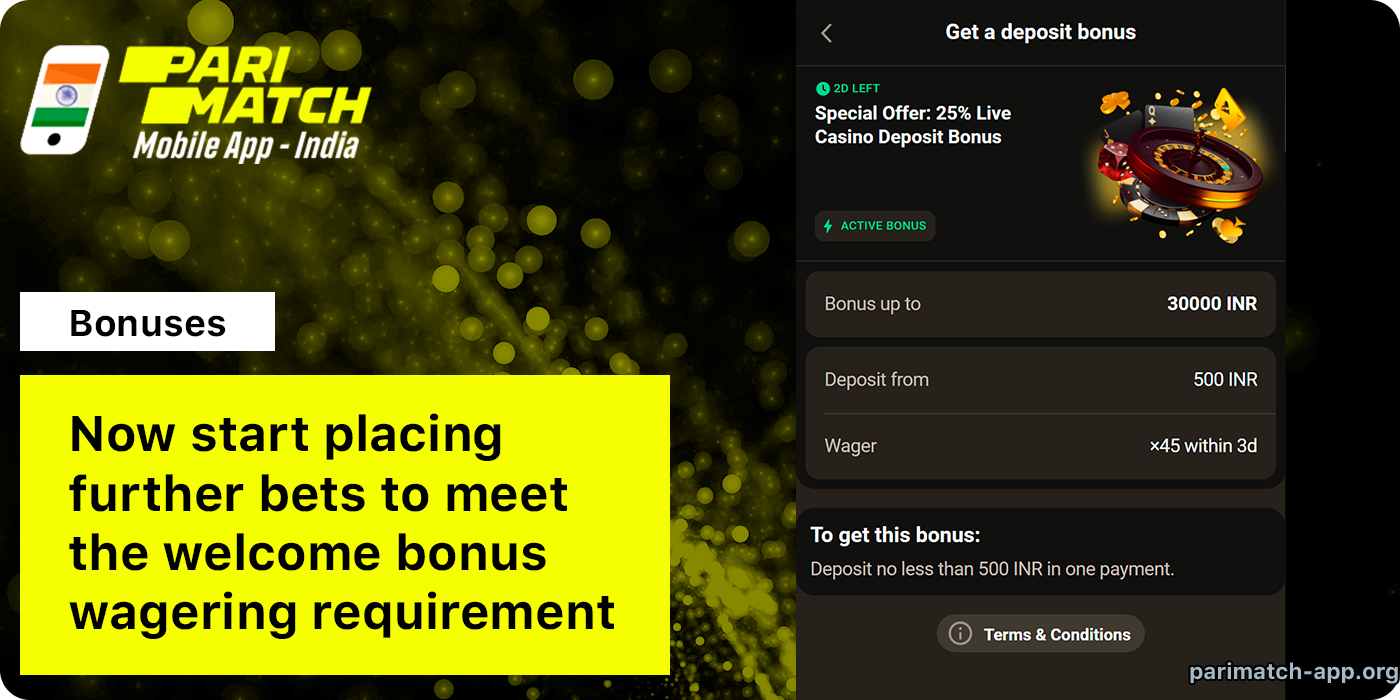 Use Parimatch more to gain bonus wagering requirements