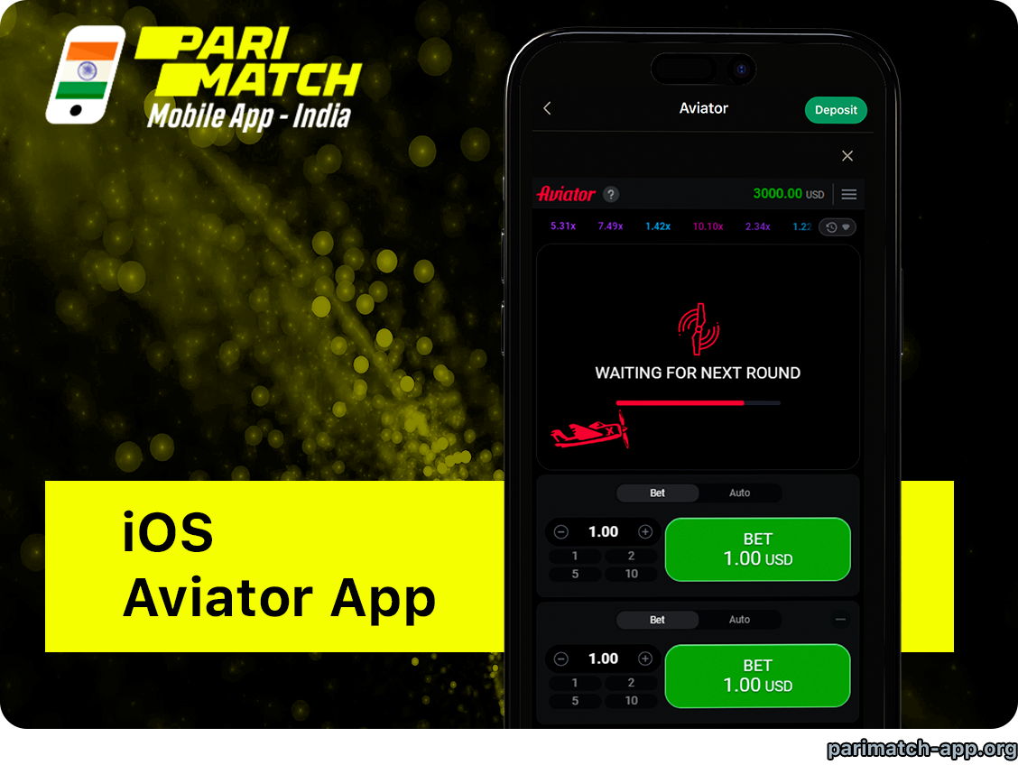 Parimatch iOS App also provides Aviator Crash Game