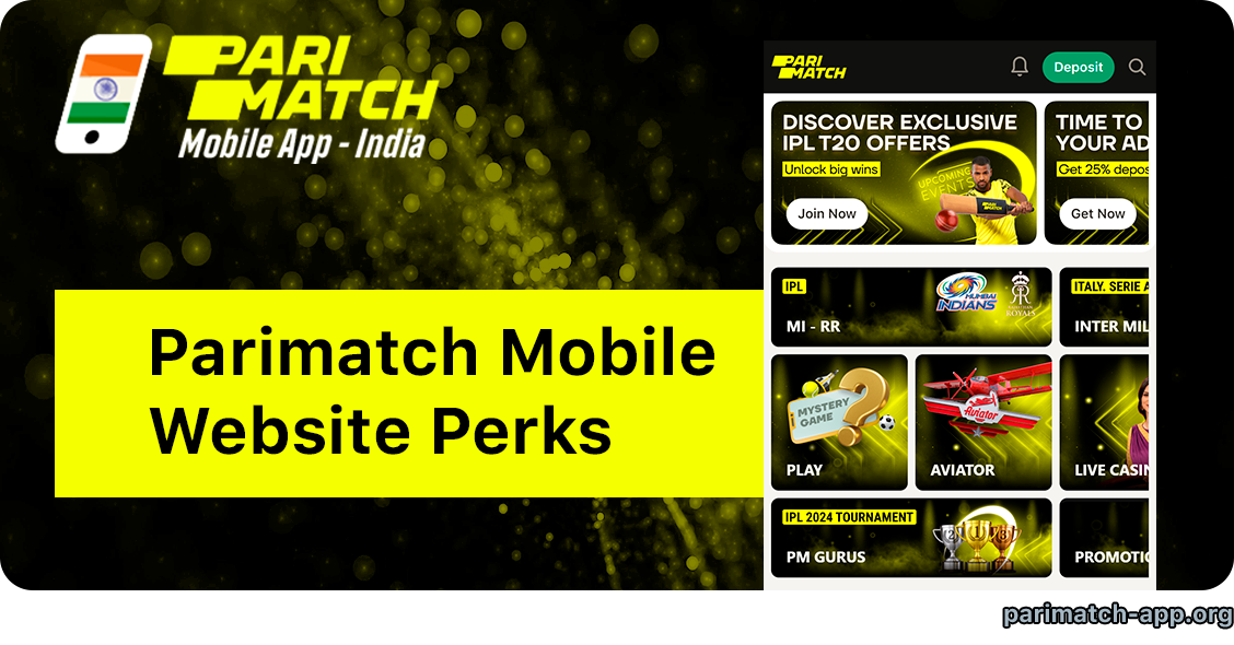Advantages of Parimatch Mobile Website