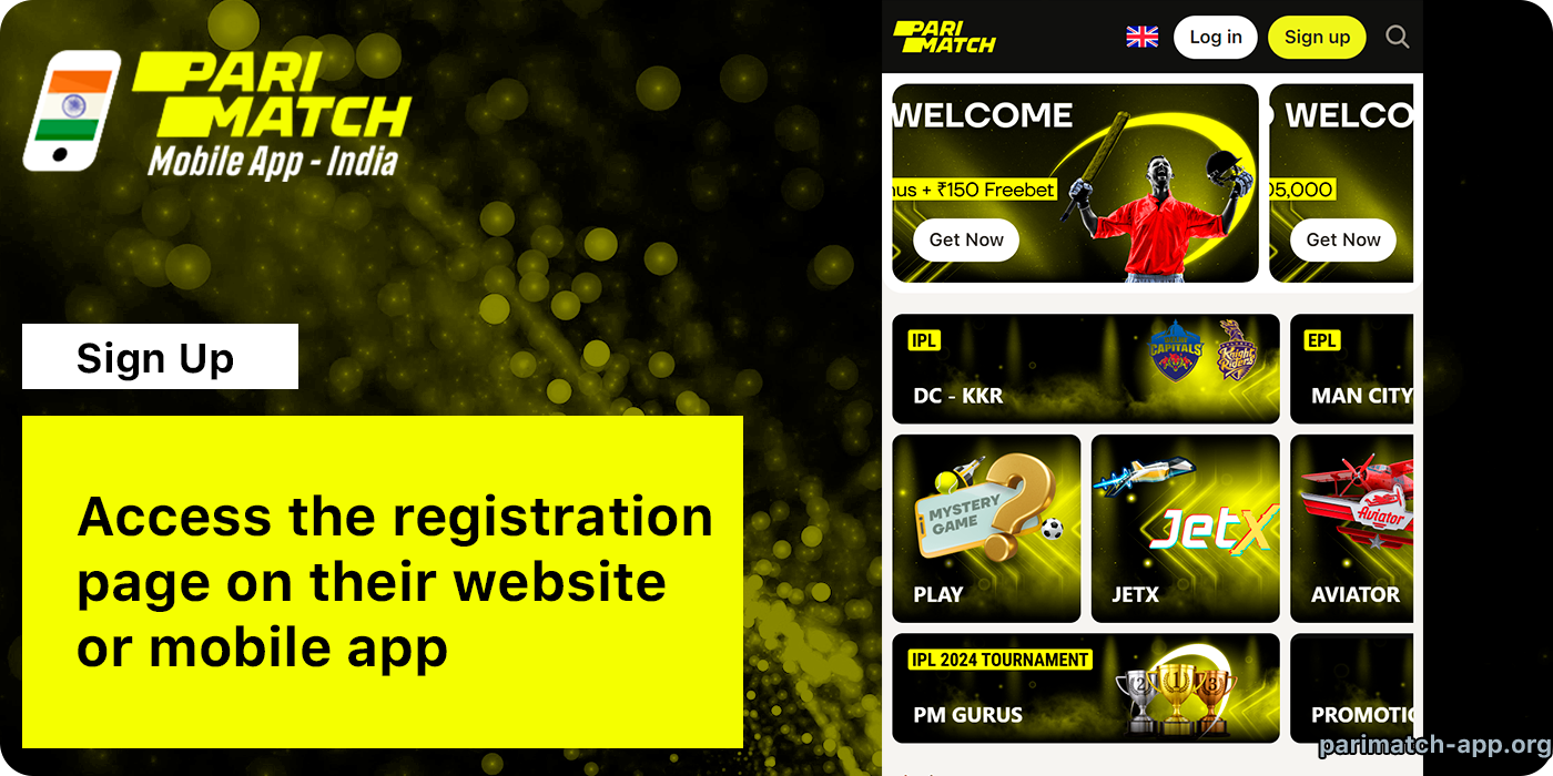 Access Registration Page - Parimatch India App